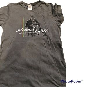 Michael Buble concert t-shirt 2008 ladies s, dark grey